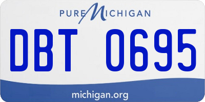 MI license plate DBT0695