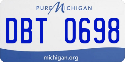 MI license plate DBT0698