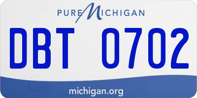 MI license plate DBT0702