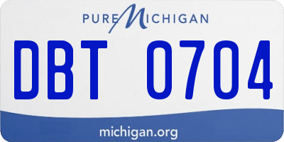 MI license plate DBT0704