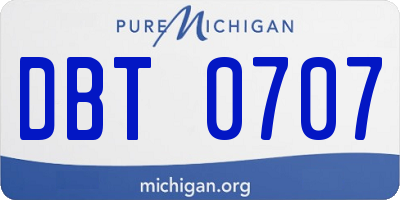 MI license plate DBT0707