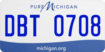 MI license plate DBT0708