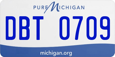 MI license plate DBT0709
