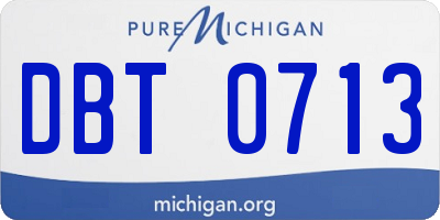 MI license plate DBT0713