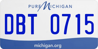 MI license plate DBT0715