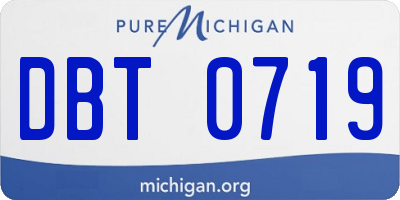 MI license plate DBT0719