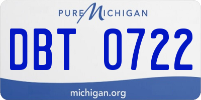 MI license plate DBT0722
