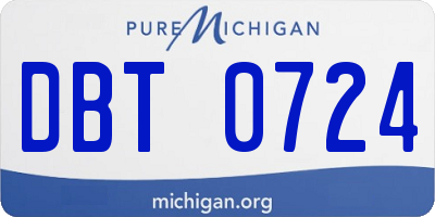 MI license plate DBT0724