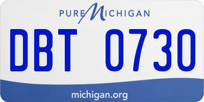 MI license plate DBT0730