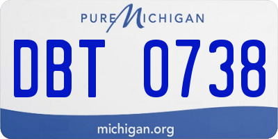 MI license plate DBT0738