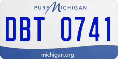 MI license plate DBT0741