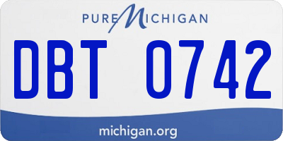 MI license plate DBT0742