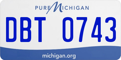 MI license plate DBT0743