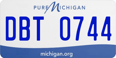 MI license plate DBT0744