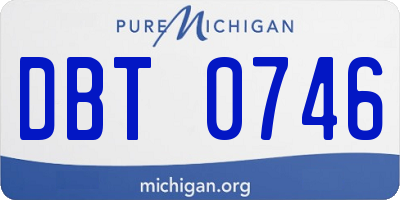 MI license plate DBT0746