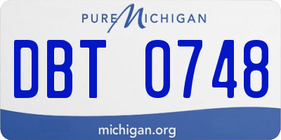 MI license plate DBT0748