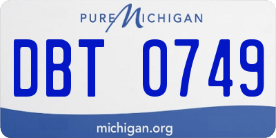 MI license plate DBT0749
