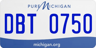 MI license plate DBT0750