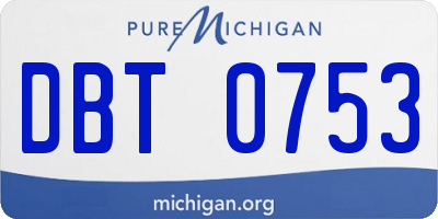 MI license plate DBT0753