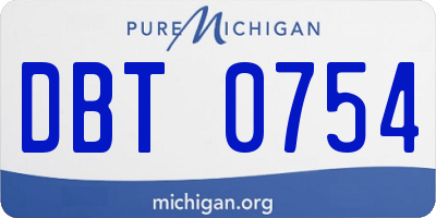 MI license plate DBT0754