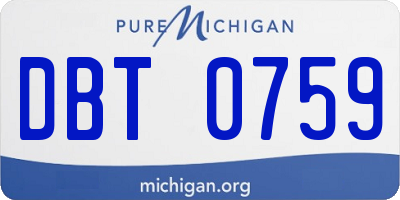 MI license plate DBT0759