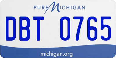 MI license plate DBT0765