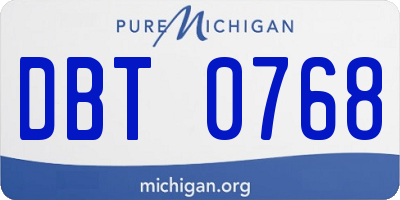 MI license plate DBT0768
