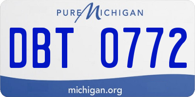 MI license plate DBT0772