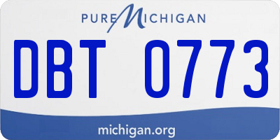 MI license plate DBT0773