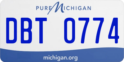 MI license plate DBT0774