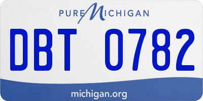MI license plate DBT0782