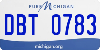 MI license plate DBT0783