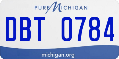 MI license plate DBT0784