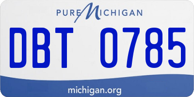 MI license plate DBT0785