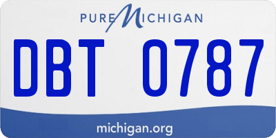 MI license plate DBT0787