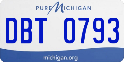 MI license plate DBT0793