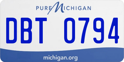MI license plate DBT0794