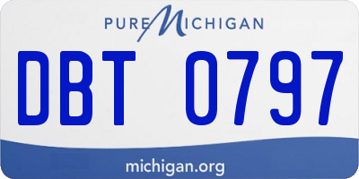 MI license plate DBT0797