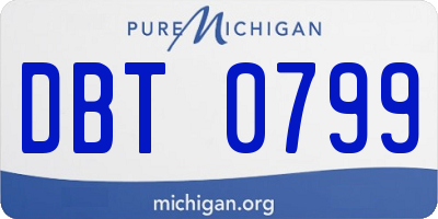 MI license plate DBT0799
