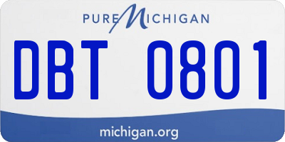MI license plate DBT0801