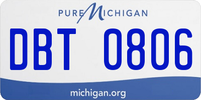 MI license plate DBT0806