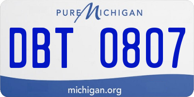 MI license plate DBT0807