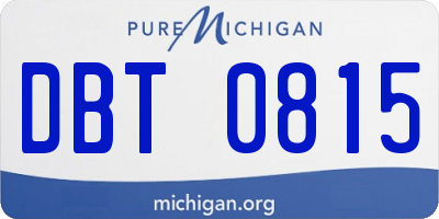 MI license plate DBT0815