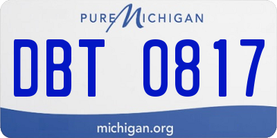 MI license plate DBT0817