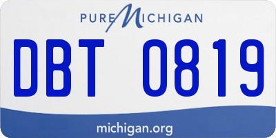 MI license plate DBT0819
