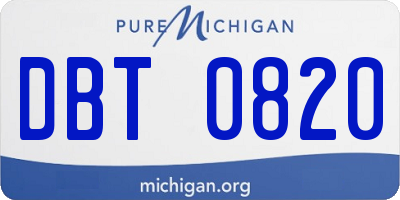 MI license plate DBT0820