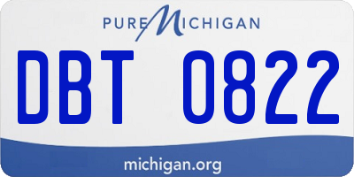MI license plate DBT0822