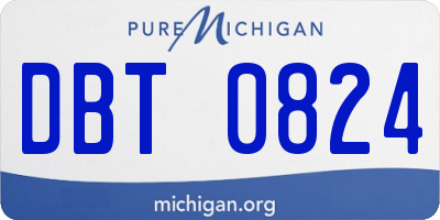 MI license plate DBT0824
