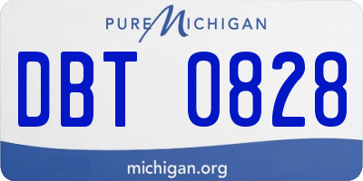 MI license plate DBT0828