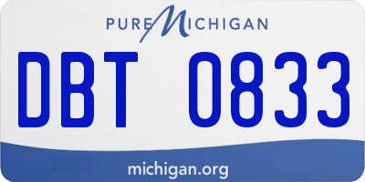MI license plate DBT0833
